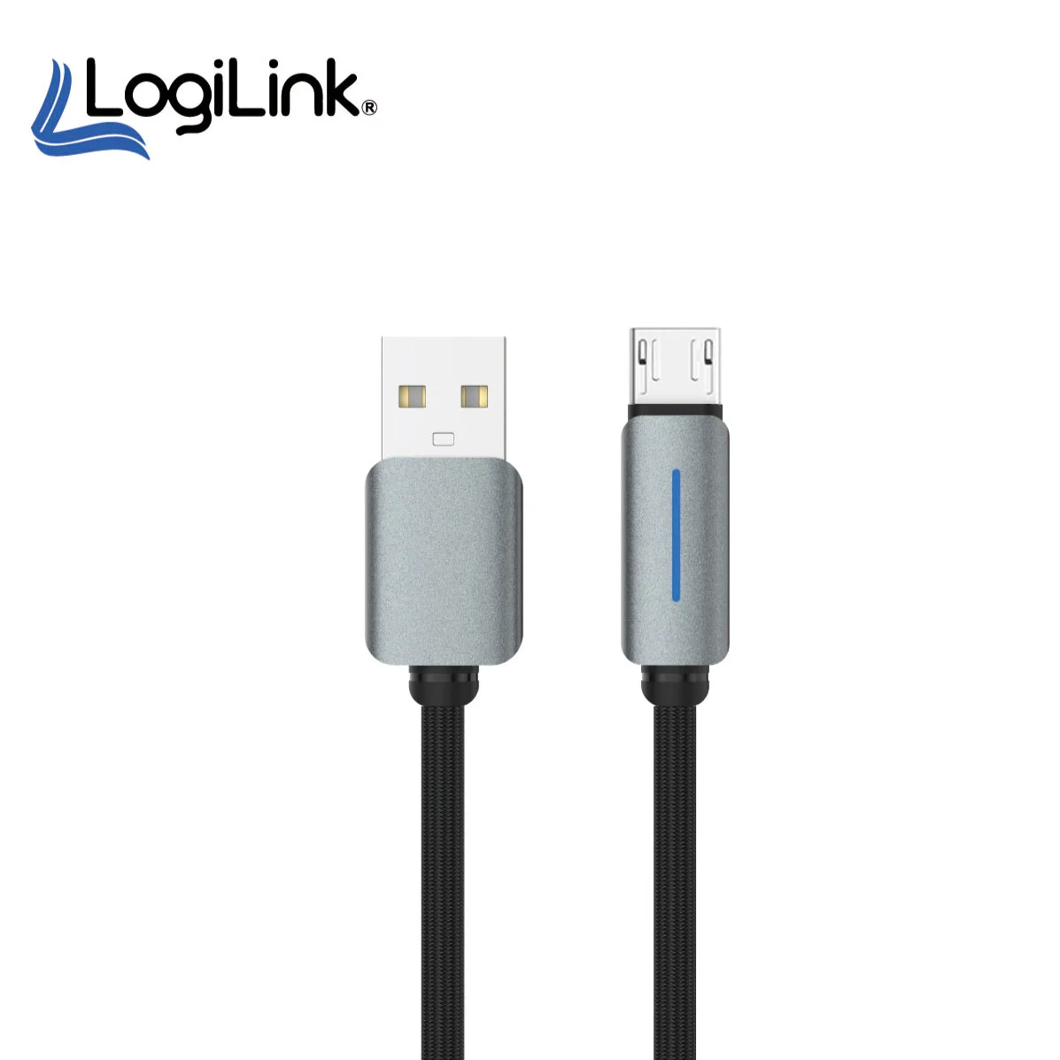 logilink-usb-to-micro-nylon-fast-charging-data-cable-with-light-1m-1-year-warranty-black