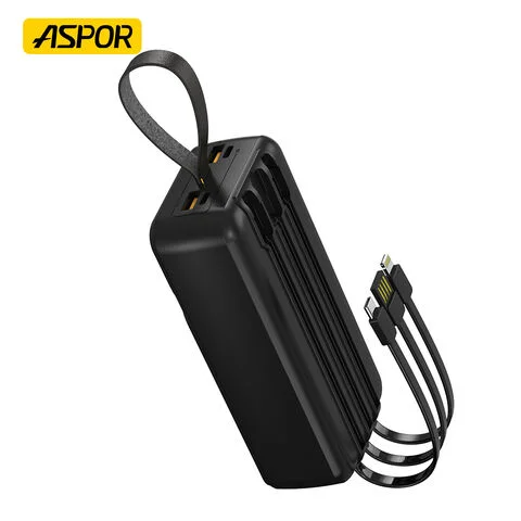 aspor-a317-225w-30000mah-fast-charging-power-bank-with-3-cables-black