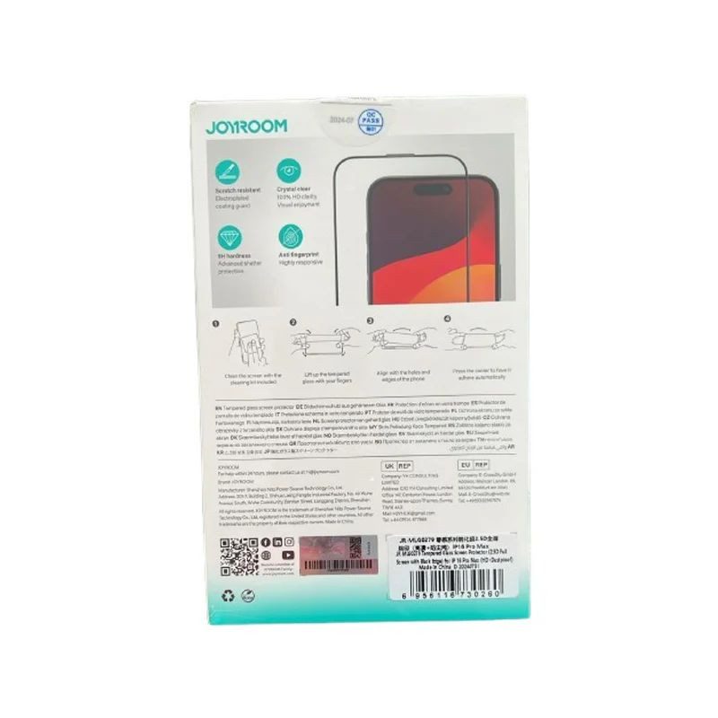 joyroom-jr-mlg0279-tempered-glass-screen-protector-for-iphone-16-pro-max-hddustproof