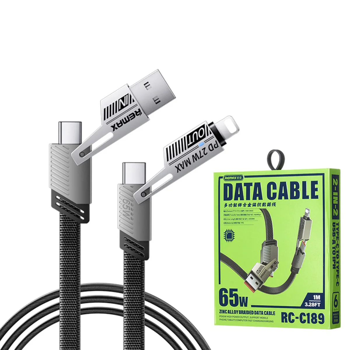 remax-rc-c189-65w-4-in-1-multi-functional-data-cable-black